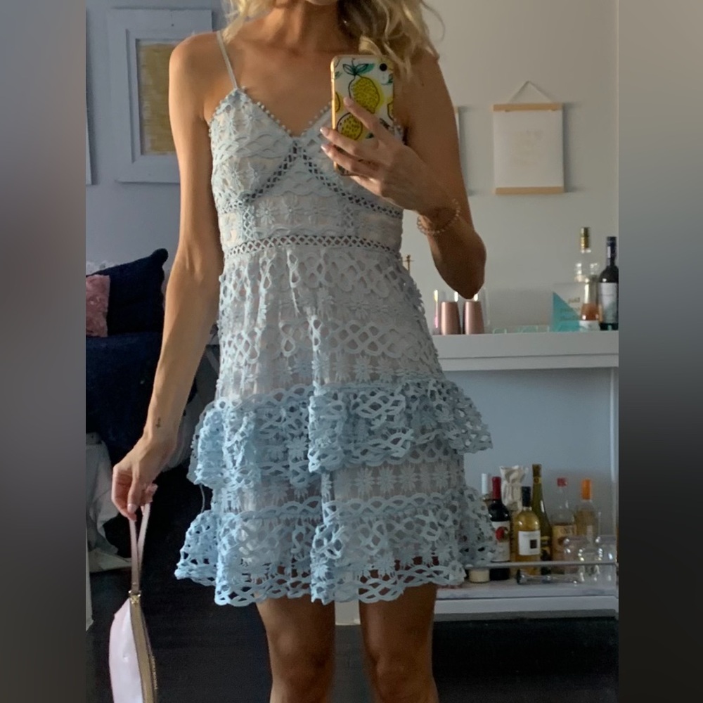 Adorable Light Blue Lace Dress